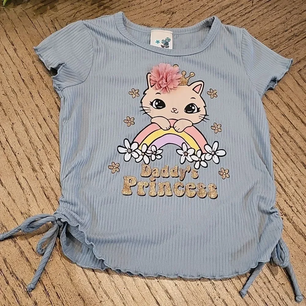 Daddy's Princess Ribbed T Shirt Size 4 - Picture 8 of 8